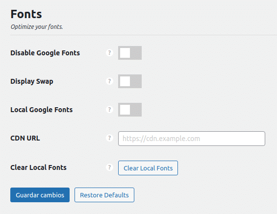 Perfmatters para Google Fonts